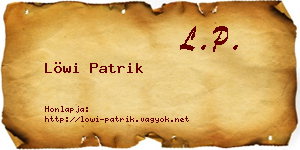 Löwi Patrik névjegykártya